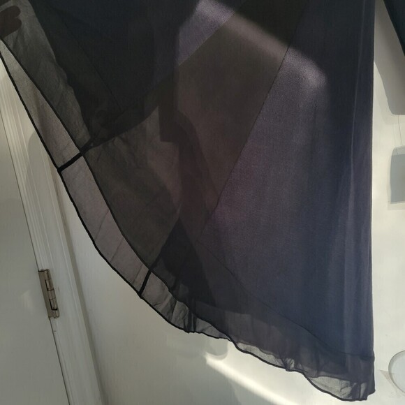 NEW Bar III Deep Black 3/4 Sleeve Hi Lo Chiffon Hem Knit Tunic Top Size Small - Picture 5 of 12